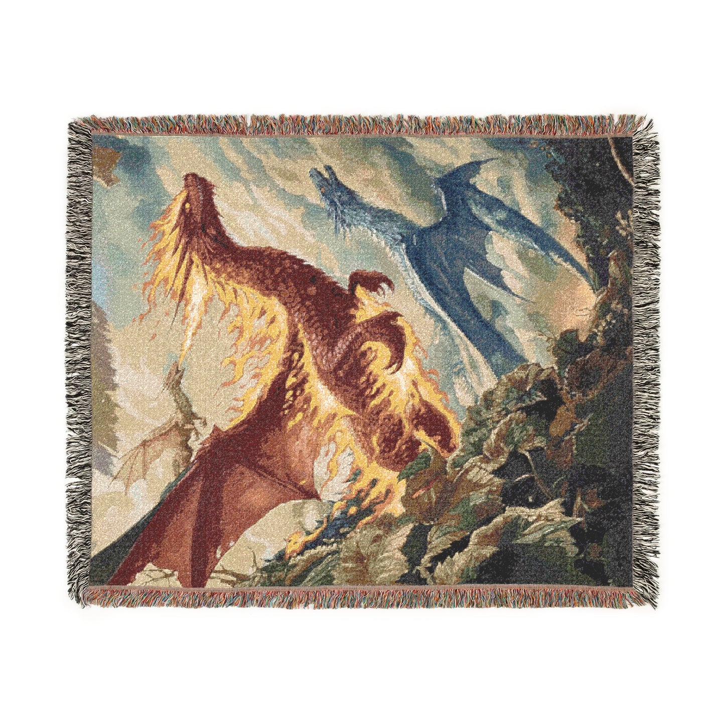 Artistic Woven Blanket for Cozy Living Room Decor, Throw for Home, Sofa Accent, Gift for Her, Rustic Wall Art