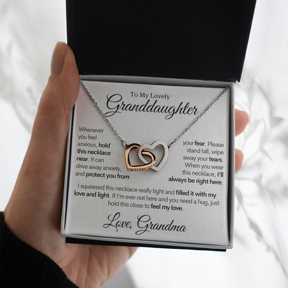 Connected Hearts Necklace, To My Lovely Granddaughter - Gold & Stainless Steel Necklace