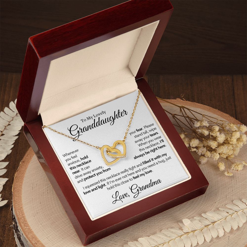 Connected Hearts Necklace, To My Lovely Granddaughter - Gold & Stainless Steel Necklace