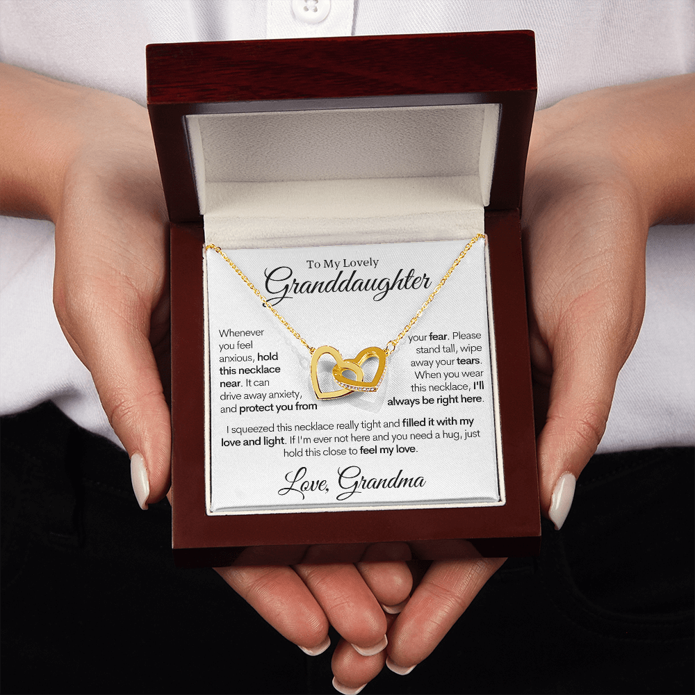 Connected Hearts Necklace, To My Lovely Granddaughter - Gold & Stainless Steel Necklace