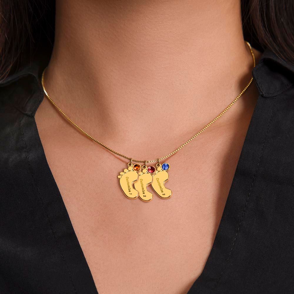 To The Best Grandma | Gold Birthstone and Personalized Name Necklace