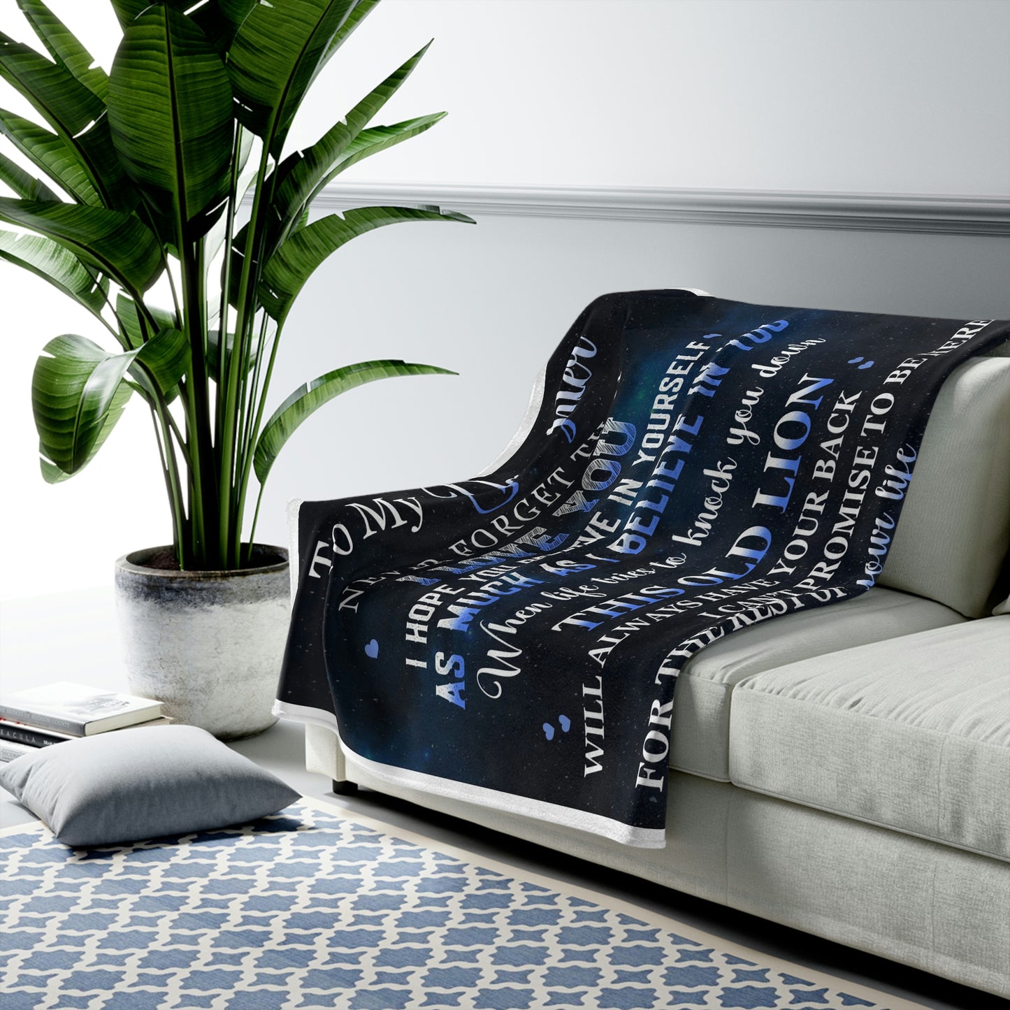 To My Daughter, "Warm Hugs" Cozy Velveteen Blanket - Love Dad
