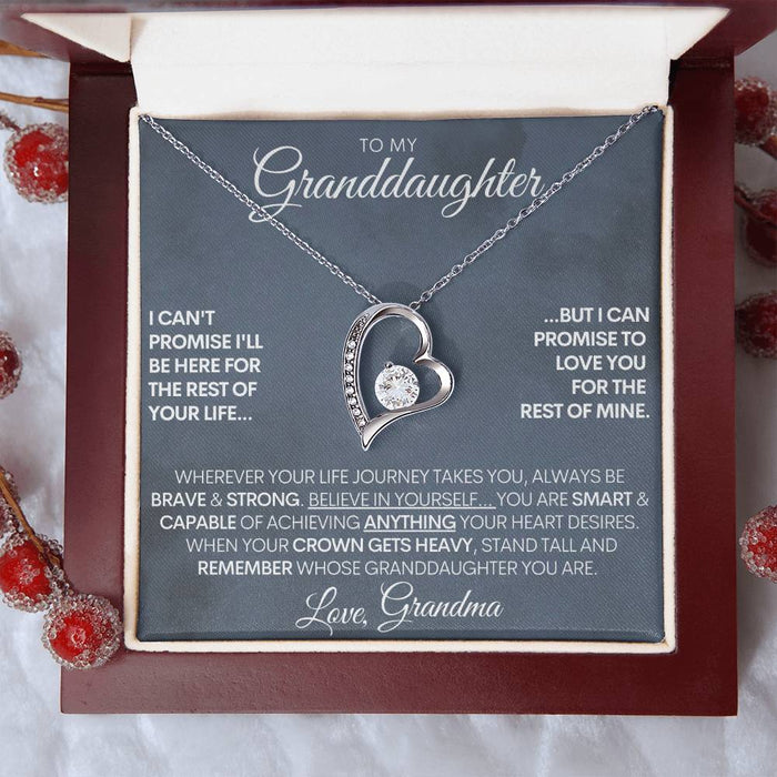 Custom Signature Granddaughter - "Capable of Anything" Beautiful 14k Gold Necklace 14k White Gold Finish Luxury Box