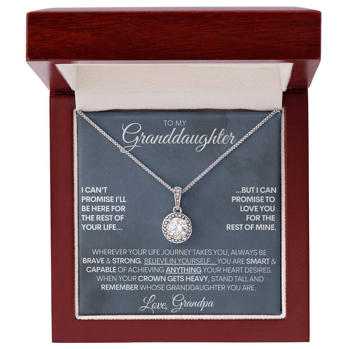 Gift for Granddaughter, Custom Signature, 14k Gold Elegant Pendant, 15th Birthday, Christmas Celebration Luxury Box w LED