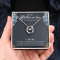 Mother In Law Gift, Stainless Steel Horseshoe White Gold Necklace With Message, On My Wedding Day, From Groom to Mother In Law