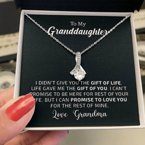 To My Granddaughter - The Gift of You - Beautiful 14k White Gold Pendant Necklace