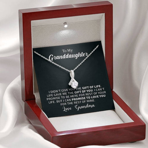 To My Granddaughter - The Gift of You - Beautiful 14k White Gold Pendant Necklace