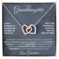 Personalized Signature - Granddaughter Gift, 14k Gold Connected Hearts Necklace Polished Stainless Steel & Rose Gold Finish Standard Box