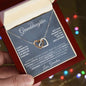 Personalized Signature Granddaughter Connected Hearts Necklace - 14k White Gold