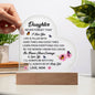 Daughter - Never Forget That I Love You - Love Mom Beautiful Light Up LED Acrylic Heart Plaque