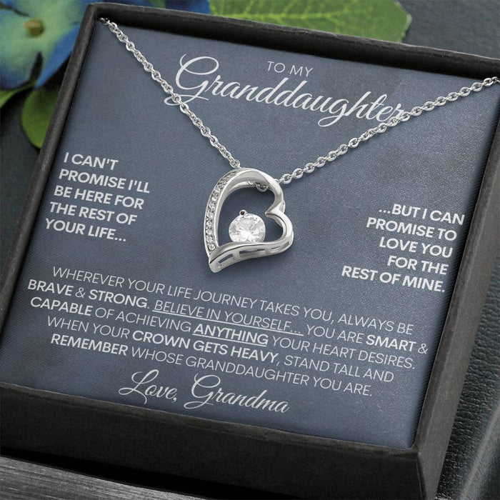 Custom Signature Granddaughter - "Capable of Anything" Beautiful 14k Gold Necklace 14k White Gold Finish Standard Box
