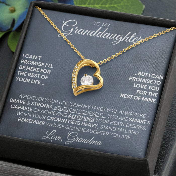 Custom Signature Granddaughter - "Capable of Anything" Beautiful 14k Gold Necklace 18k Yellow Gold Finish Standard Box