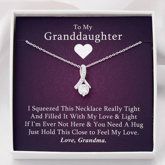 Grand Daughter - If I'm Not Here (Love, Grandma) | Stunning 14K White Gold Granddaughter Necklace