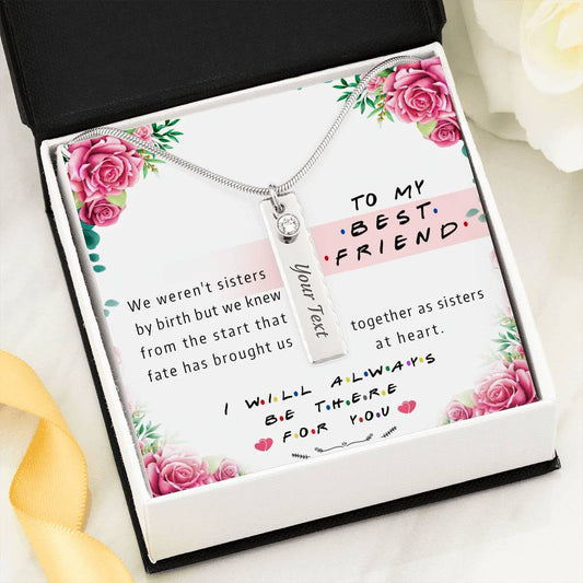 (Almost Gone) To My Best Friend | Personalized Birthstone and Text Friendship Necklace Jewelry ShineOn Fulfillment 