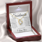 To My Soulmate - I Love You, Stainless Steel and Gold Adjustable Length Heart Necklace