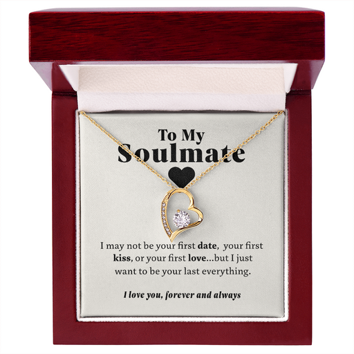 To My Soulmate - Your Last Everything (White Card) | 14k White Gold or Yellow Gold Necklace 18k Yellow Gold Finish Luxury Box