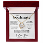 To My Soulmate - Your Smile | Stainless Steel and Gold Heart Necklace 18k Yellow Gold Finish Luxury Box