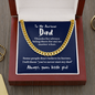 To My Awesome Dad - My Hero (Blue) | 14k Gold & Steel Men's Chain Necklace & Mahogany Box Cuban Link Chain (14K Gold Over Stainless Steel)