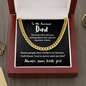 To My Awesome Dad - Thank You | 14k Gold & Steel Men's Chain Necklace & Mahogany Box Cuban Link Chain (14K Gold Over Stainless Steel)