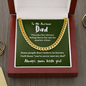 To My Awesome Dad - My Hero | 14k Gold & Steel Men's Chain Necklace & Mahogany Box Cuban Link Chain (14K Gold Over Stainless Steel)