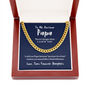 To My Awesome Papa - Your Favorite Daughter | 14k Gold & Steel Men's Chain Necklace & Mahogany Box
