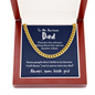 To My Awesome Dad - My Hero (Blue) | 14k Gold & Steel Men's Chain Necklace & Mahogany Box