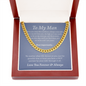 For My Man - How Much I Love You (Blue) - Stainless Steel and 14k Gold Cuban Link Necklace