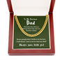 To My Awesome Dad - My Hero | 14k Gold & Steel Men's Chain Necklace & Mahogany Box