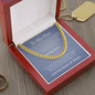 For My Man - How Much I Love You (Blue) - Stainless Steel and 14k Gold Cuban Link Necklace