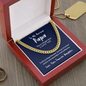 To My Awesome Papa - Your Favorite Daughter | 14k Gold & Steel Men's Chain Necklace & Mahogany Box