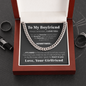 To My Boyfriend - Always Remember I Love You | Stainless Steel & 14k Yellow Gold Cuban Chain Necklace Cuban Link Chain (Stainless Steel)