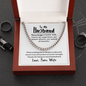 To My Husband | Lean on You | 14k Gold and Steel Cuban Necklace Cuban Link Chain (Stainless Steel)