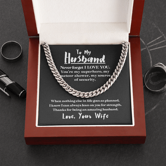 To My Husband | My Security | 14k Gold & Stainless Steel Chain Necklace Men