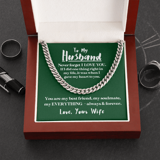 To My Husband | Best Friend | 14k Gold and Steel Cuban Necklace