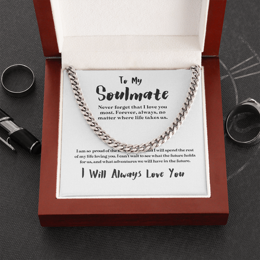 To My Soulmate | Our Adventures | 14k Gold and Steel Cuban Necklace