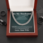 To My Husband - Gave My Heart to You | Stainless Steel and 14k Gold Cuban Link Necklace Cuban Link Chain (Stainless Steel)