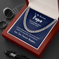 To My Awesome Papa - Your Favorite Daughter | 14k Gold & Steel Men's Chain Necklace & Mahogany Box