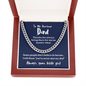 To My Awesome Dad - My Hero (Blue) | 14k Gold & Steel Men's Chain Necklace & Mahogany Box