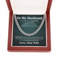 To My Husband - Gave My Heart to You | Stainless Steel and 14k Gold Cuban Link Necklace