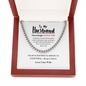 To My Husband | The Best Decision (White) | 14k Gold and Steel Cuban Necklace