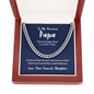To My Awesome Papa - Your Favorite Daughter | 14k Gold & Steel Men's Chain Necklace & Mahogany Box