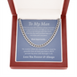 For My Man - How Much I Love You (Blue) - Stainless Steel and 14k Gold Cuban Link Necklace