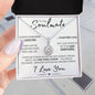 To My Soulmate Necklace - 14k White Gold and Stainless Steel Elegant Pendant Necklace
