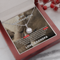 To My Granddaughter (From Grandpa) - Promise to Love You | 14k White Gold Necklace, Message Card & Box Mahogany Style Luxury Box