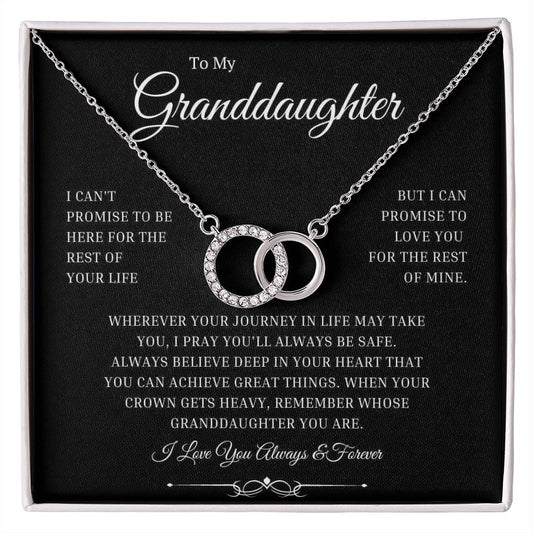 Granddaughter Gift from Grandma or Grandpa, "Your Journey" 14k White Gold Circles Necklace