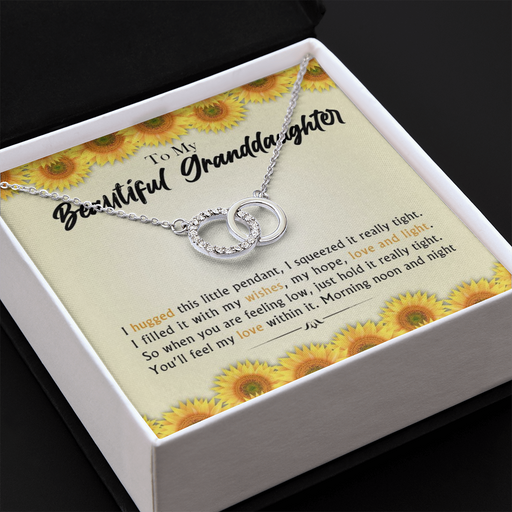 To My Beautiful Granddaughter | 14k White Gold Locked Circles Necklace