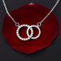 To My Granddaughter - Squeezed This Necklace (Sunflower) | Beautiful 14k White Gold Locked Circles Necklace