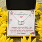 To My Granddaughter - Roses & Flower Hugs | Beautiful 14k White Gold Locked Circles Necklace