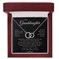 Granddaughter Gift from Grandma or Grandpa, "Your Journey" 14k White Gold Circles Necklace