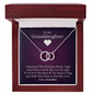 Granddaughter - Feel My Love | 14k White Gold Interlocked Circles Necklace